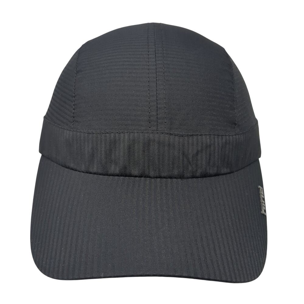 Hind 5 Panel Cap Black One Size Adjustable Strap Lightweight Blank